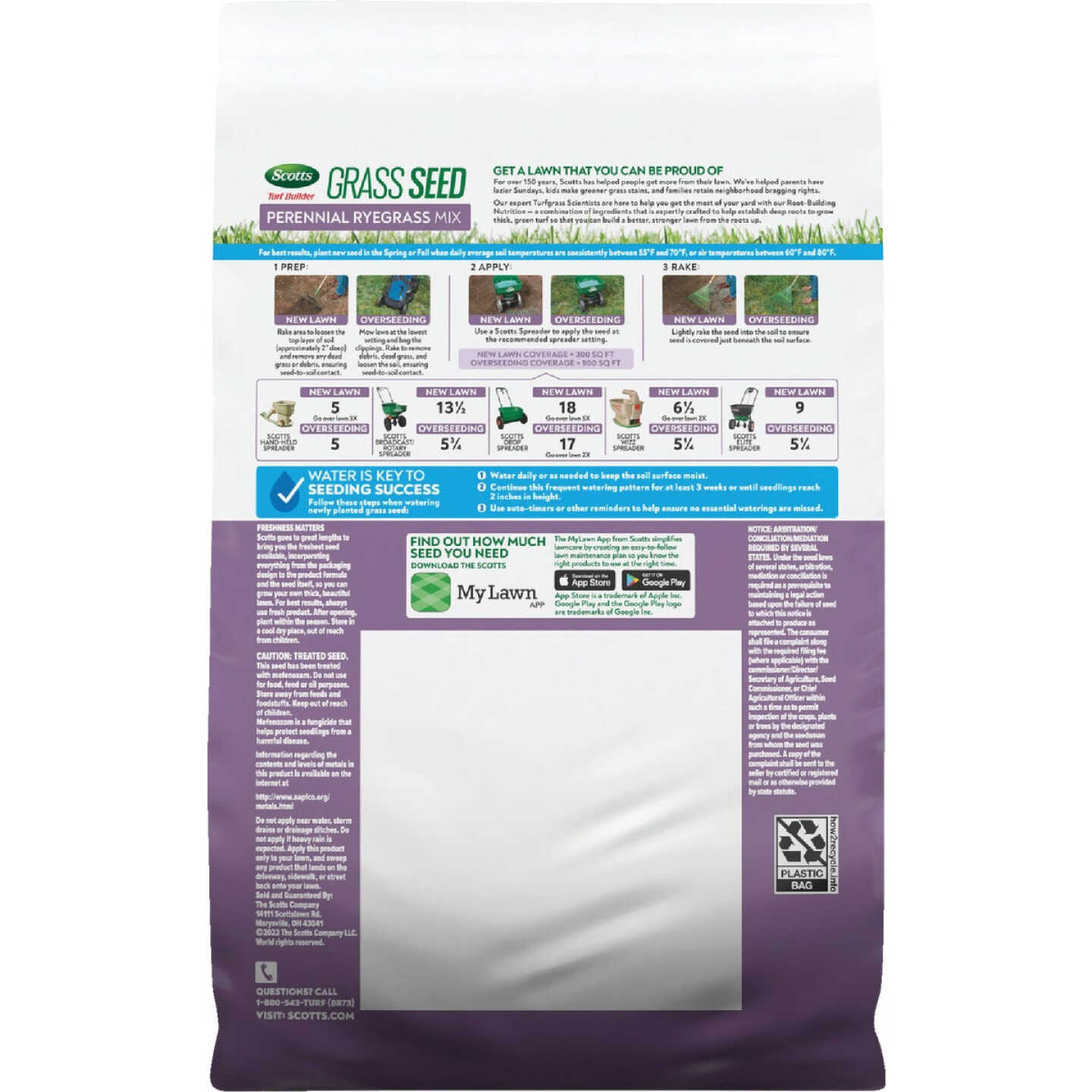 Scotts Turf Builder 2.4 Lb. 200 Sq. Ft. Perennial Ryegrass Mix Grass Seed, Fertilizer, and Soil Improver Combination Image 8