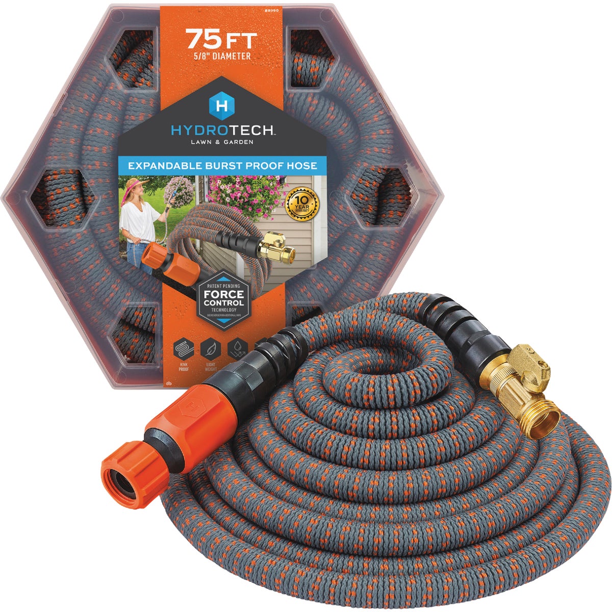 Hydrotech 5/8 In. Dia. x 75 Ft. Orange Expandable Burst Proof Hose