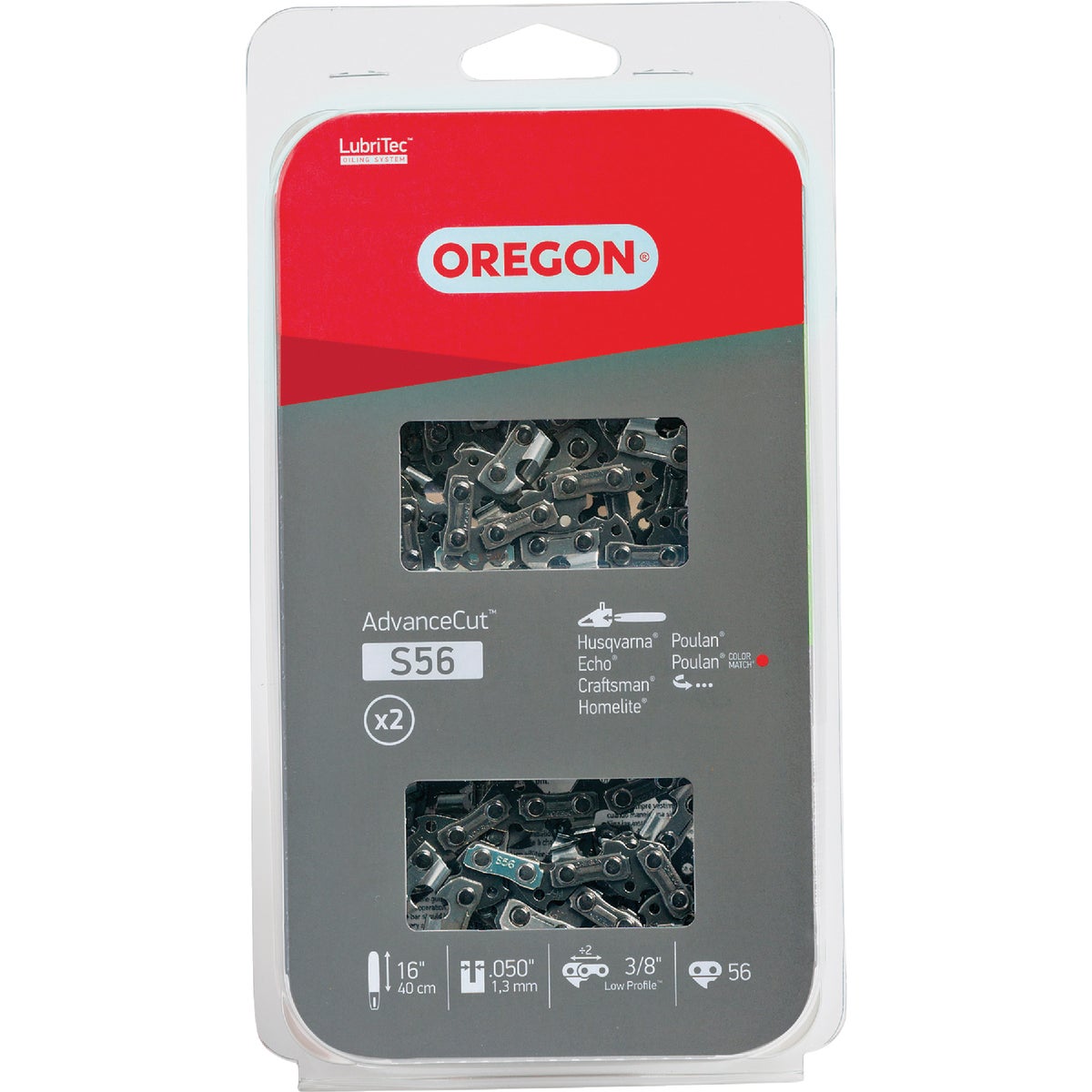 Oregon AdvanceCut 16 In. 56-Link Chainsaw Chain (2-Pack)