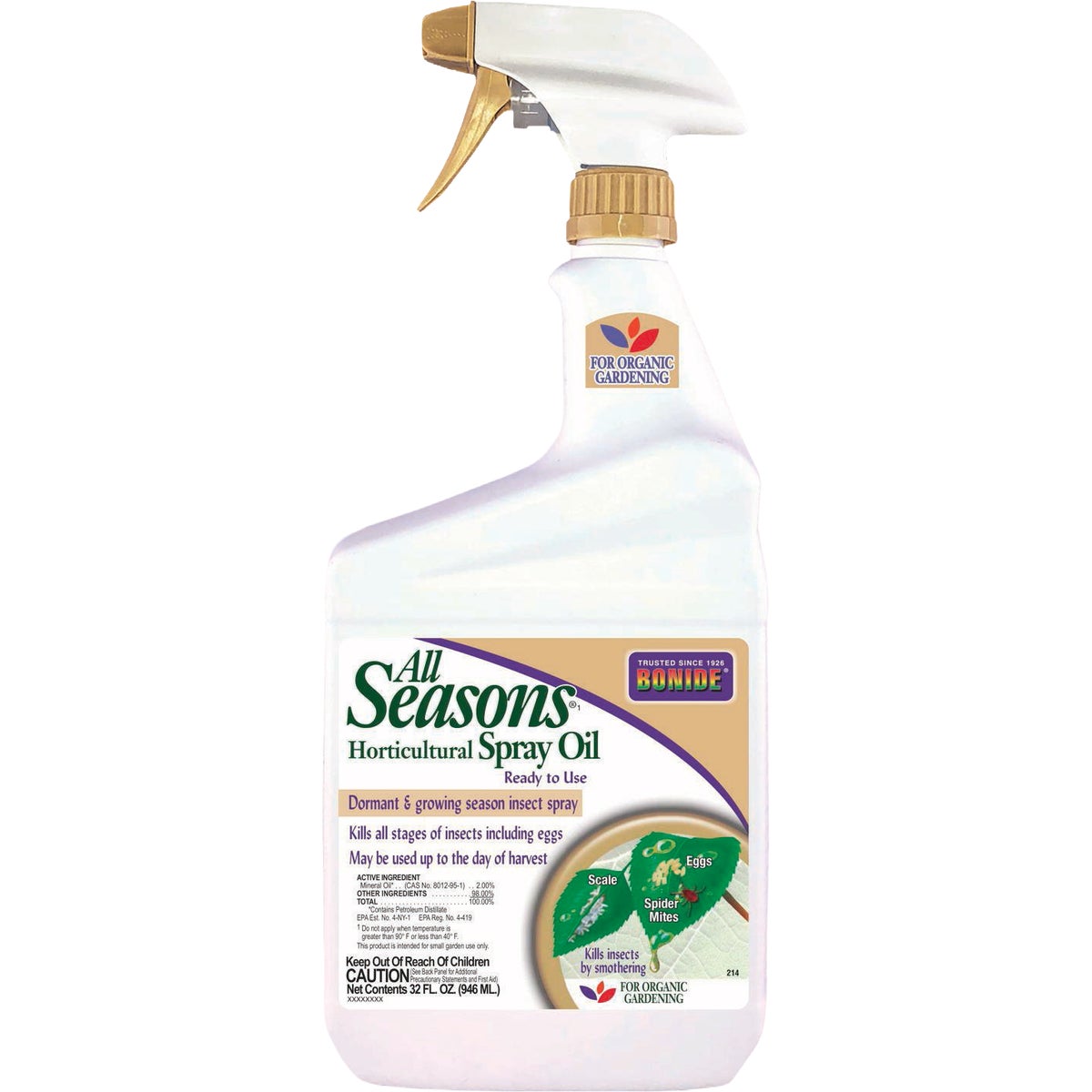 Bonide 32 Oz. Ready To Use Trigger Spray All Season Horticultural & Dormant Spray Oil