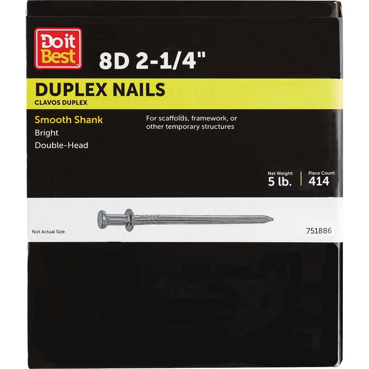 Do it 8d x 2-1/4 In. Bright Duplex Framing Nails (414-Count, 5 Lb.)