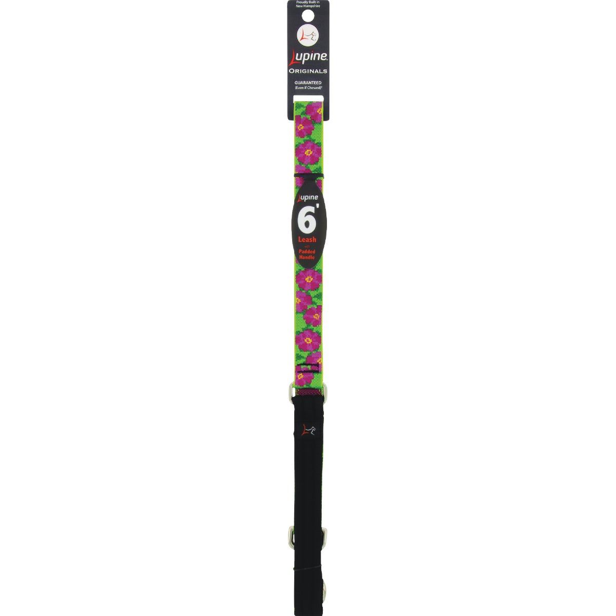 Lupine 1 In. x 6 Ft. Woven Pattern Petunias Dog Leash