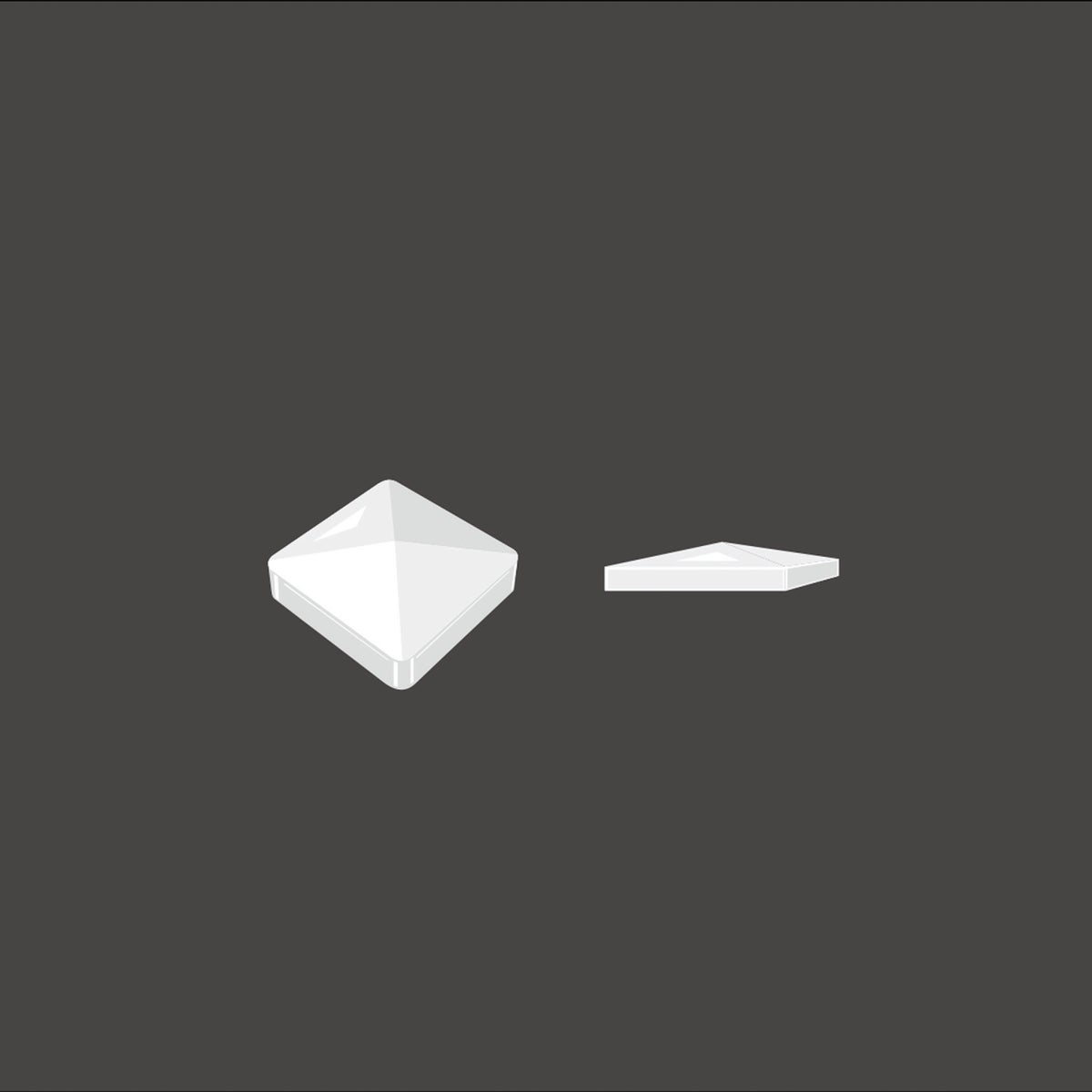 5 In. x 5 In. White Pyramid Vinyl Post Cap