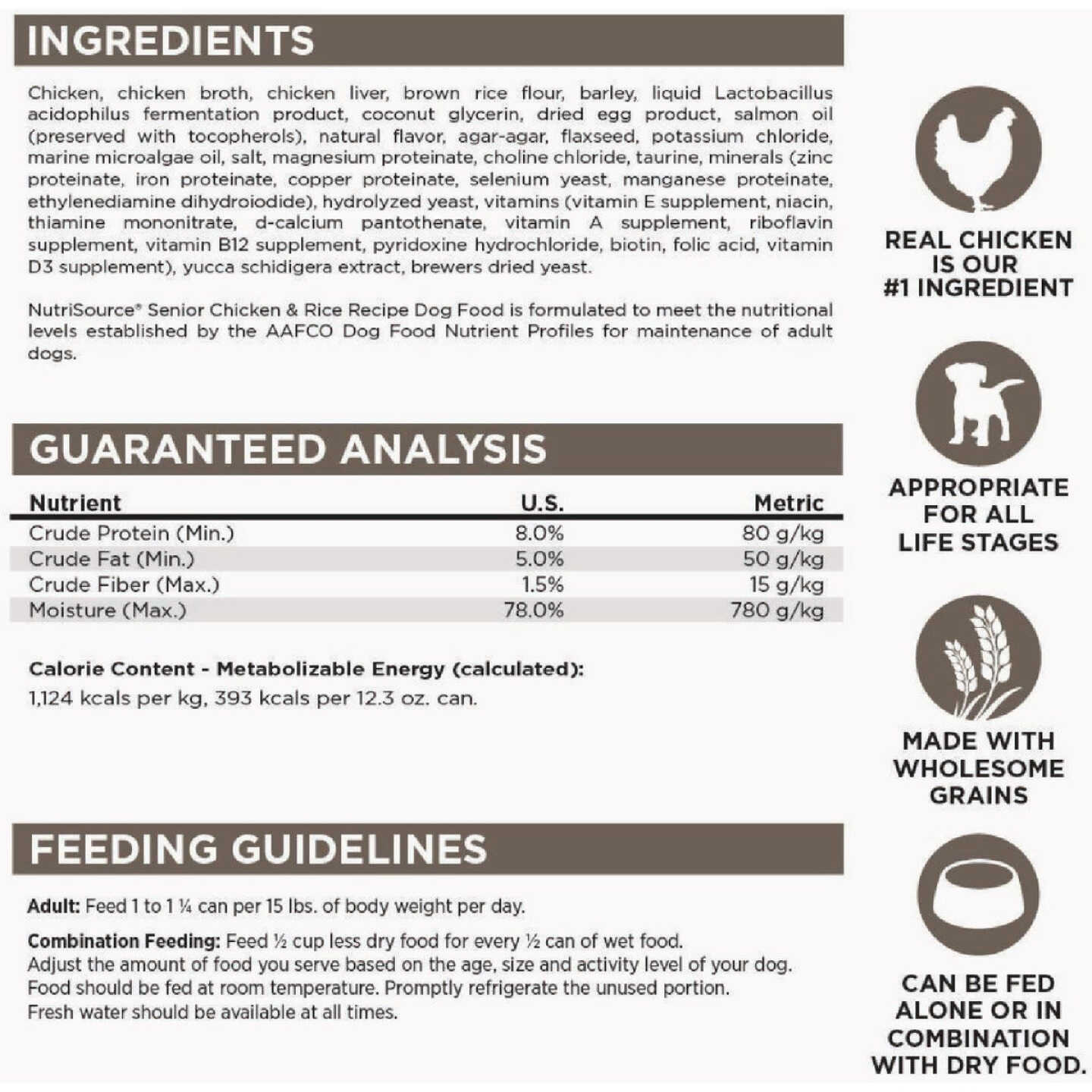 NutriSource 12.3 Oz. Senior Recipe Grain Free Wet Dog Food Image 6