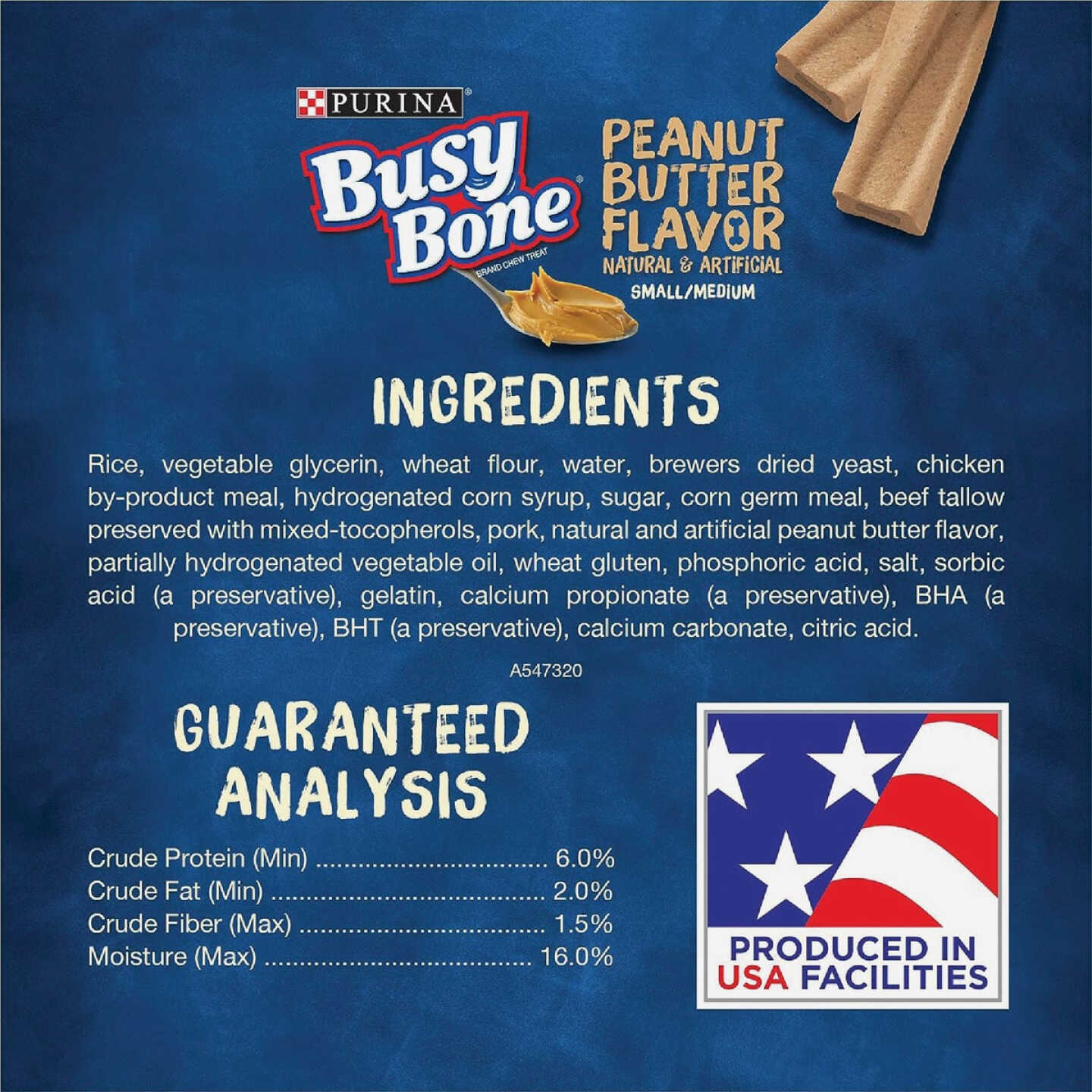 Purina Busy Bone Small & Medium Dog Peanut Butter Flavor Dental Dog Treat (2-Pack) Image 3