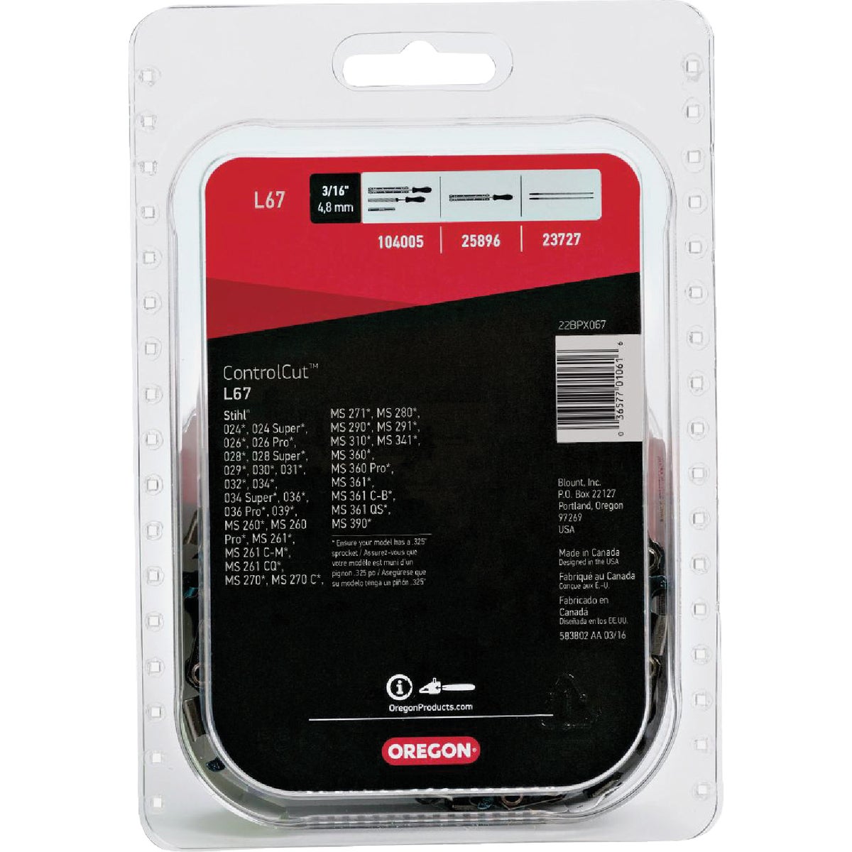 Oregon ControlCut 16 In. 67-Link Chainsaw Chain Image 5