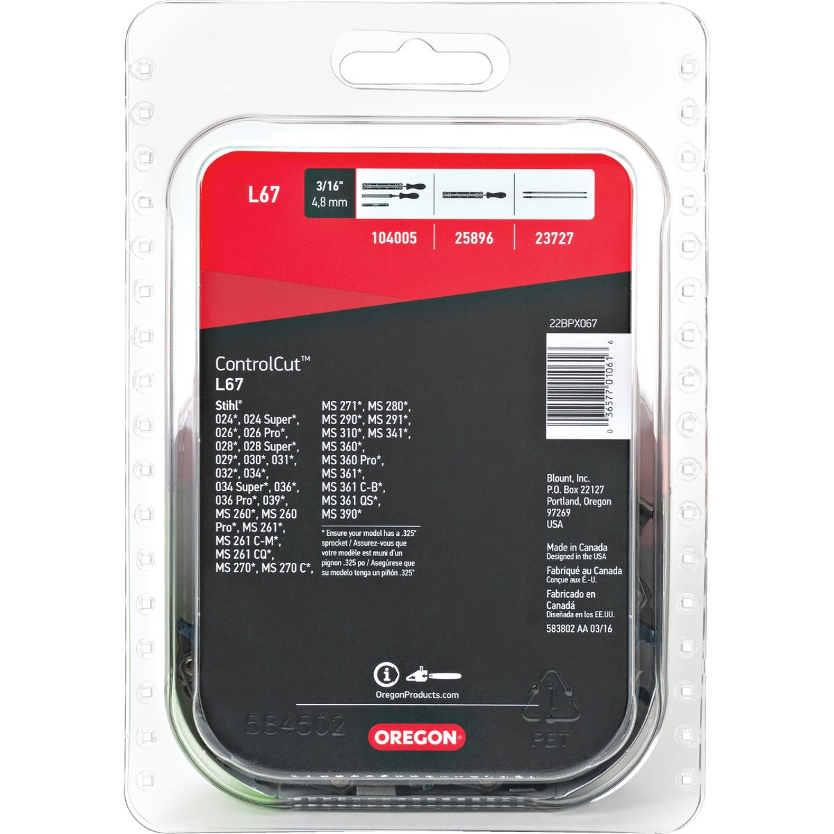 Oregon ControlCut 16 In. 67-Link Chainsaw Chain Image 8