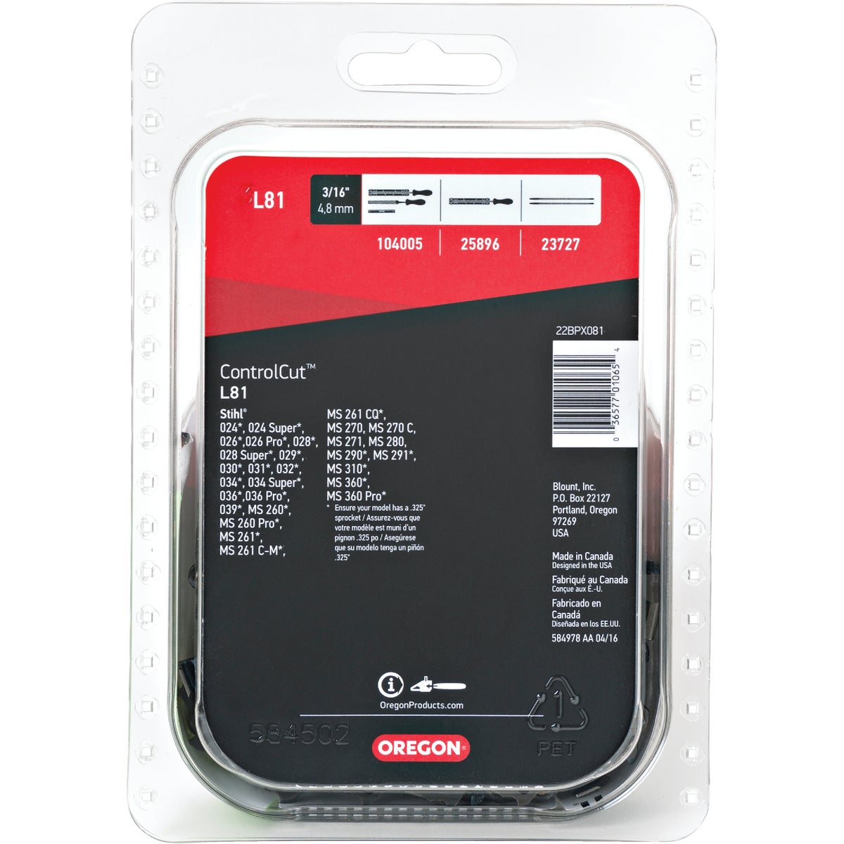 Oregon ControlCut 20 In. 81-Link Chainsaw Chain Image 6
