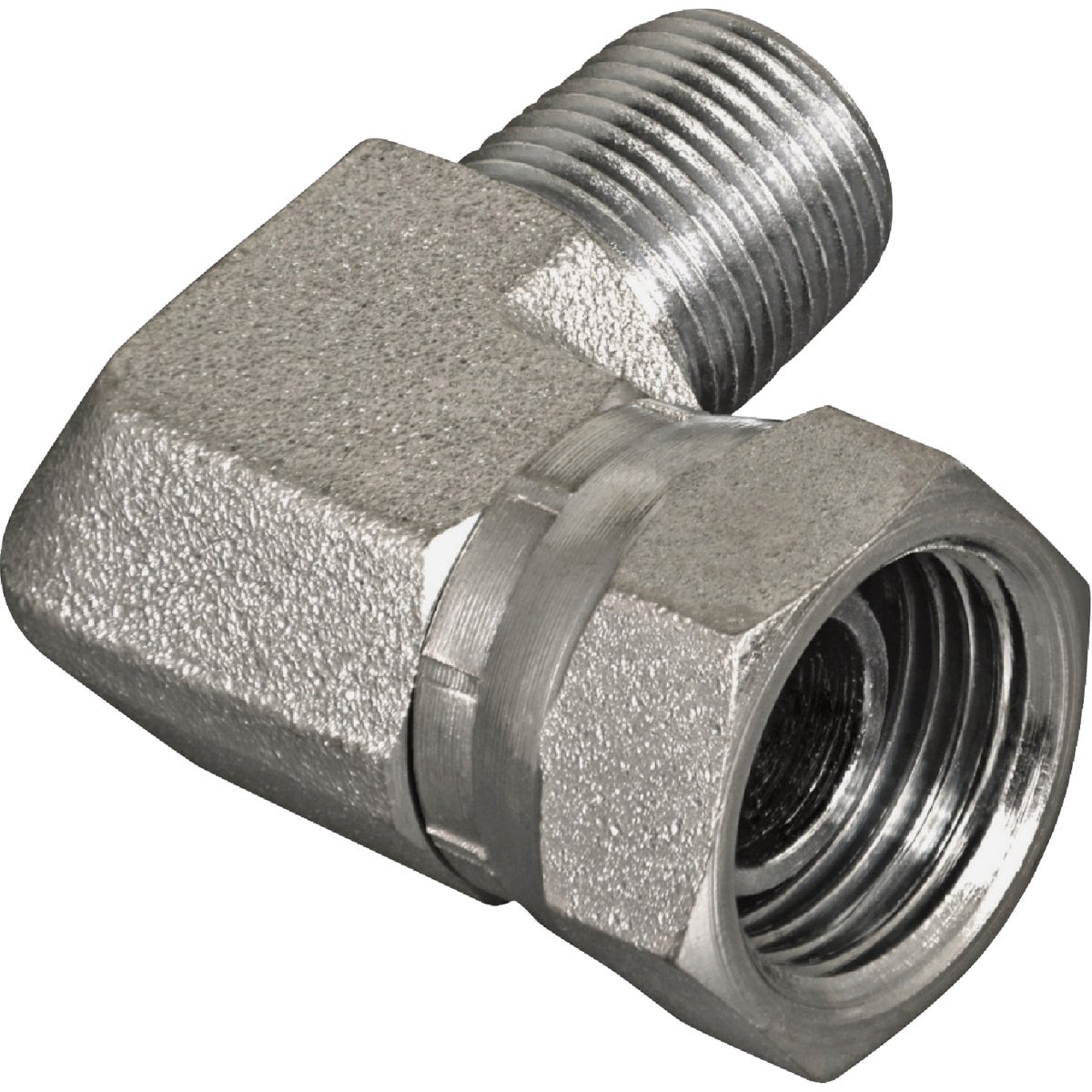 Apache 1/4 In. Male Pipe x 1/4 In. Female Pipe Swivel 90 Deg Hydraulic Hose Adapter