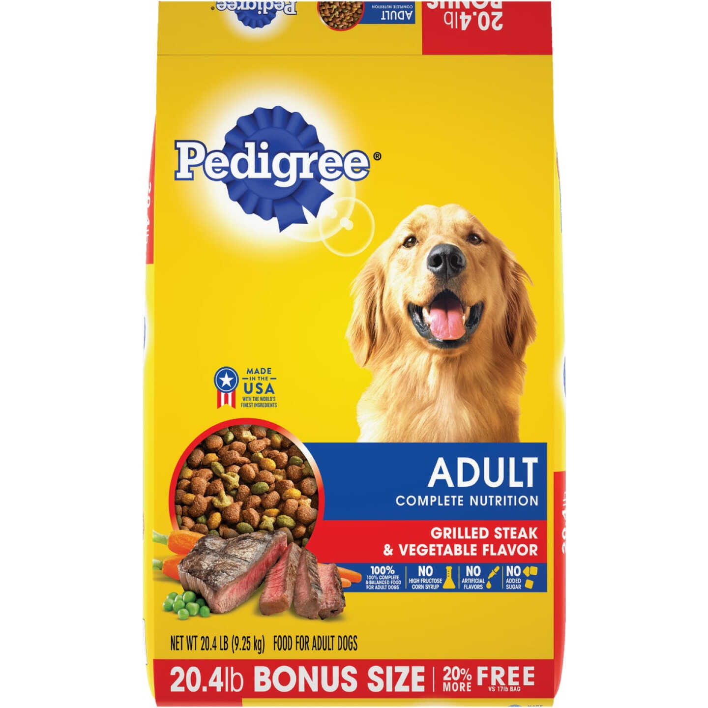 Pedigree Complete Nutrition 18 Lb. Grilled Steak & Vegetable Adult Dry Dog Food Image 1