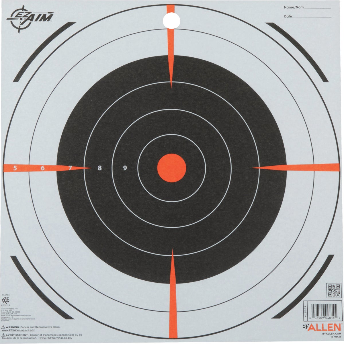 Allen EZ Aim 12 In. Paper Bullseye Shooting (13-Pack)