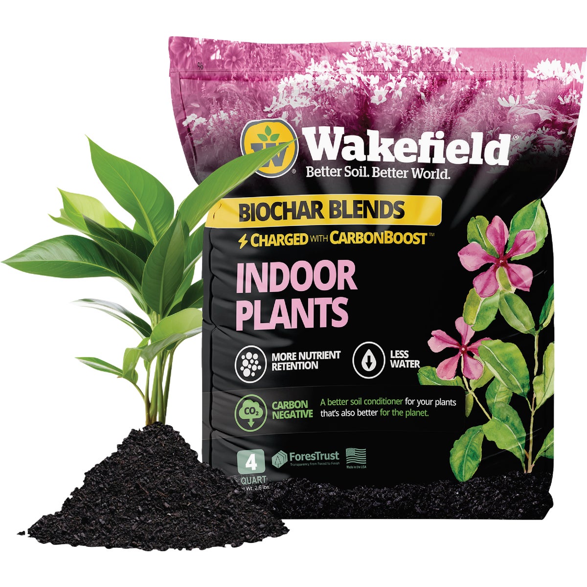Wakefield Biochar 4 Qt. Indoor Plant Soil Mix Image 3