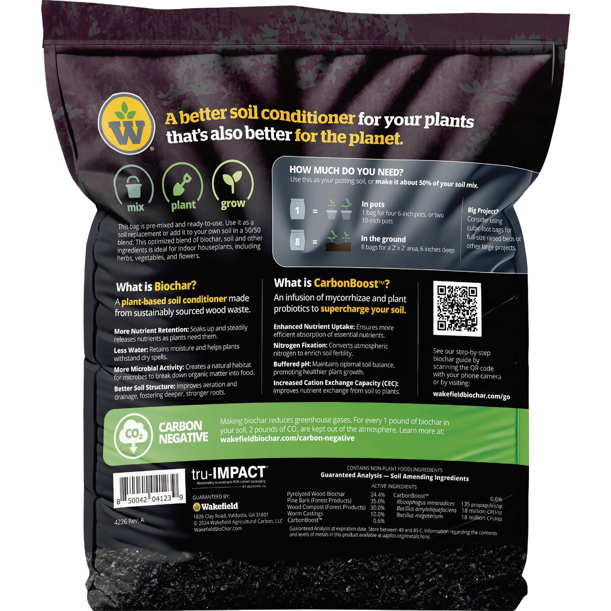 Wakefield Biochar 4 Qt. Indoor Plant Soil Mix Image 2