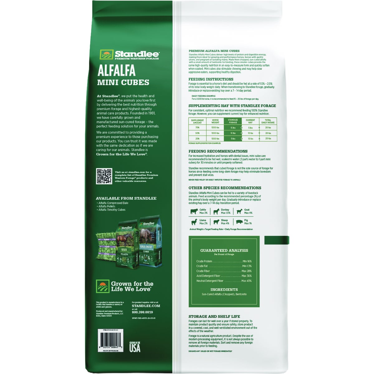 Standlee Premium Western Forage 40 Lb. Alfalfa Hay Mini Cubes Image 2