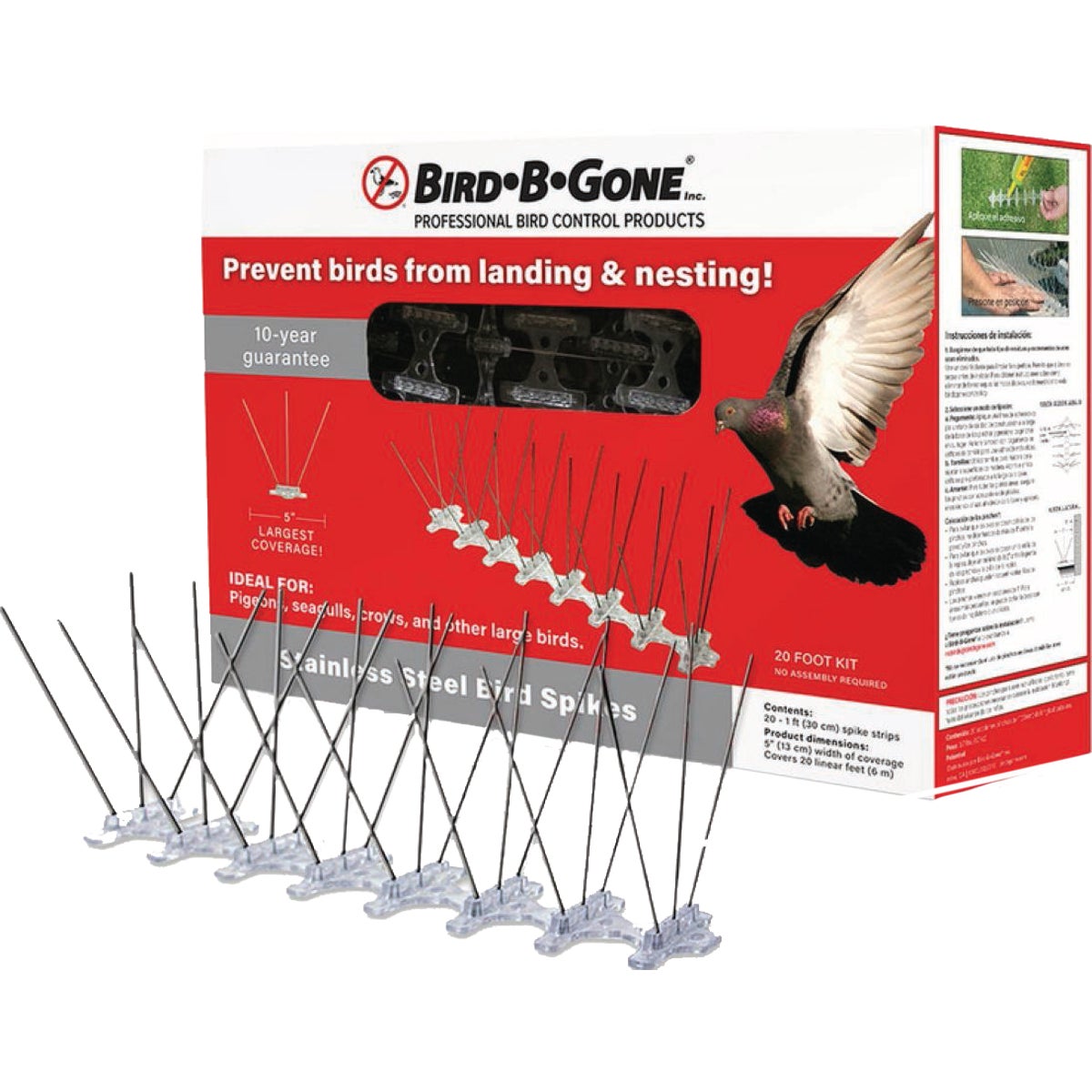 Bird-B-Gone 5 In. x 50 Ft. Stainless Steel Bird Repelling Spikes Image 4