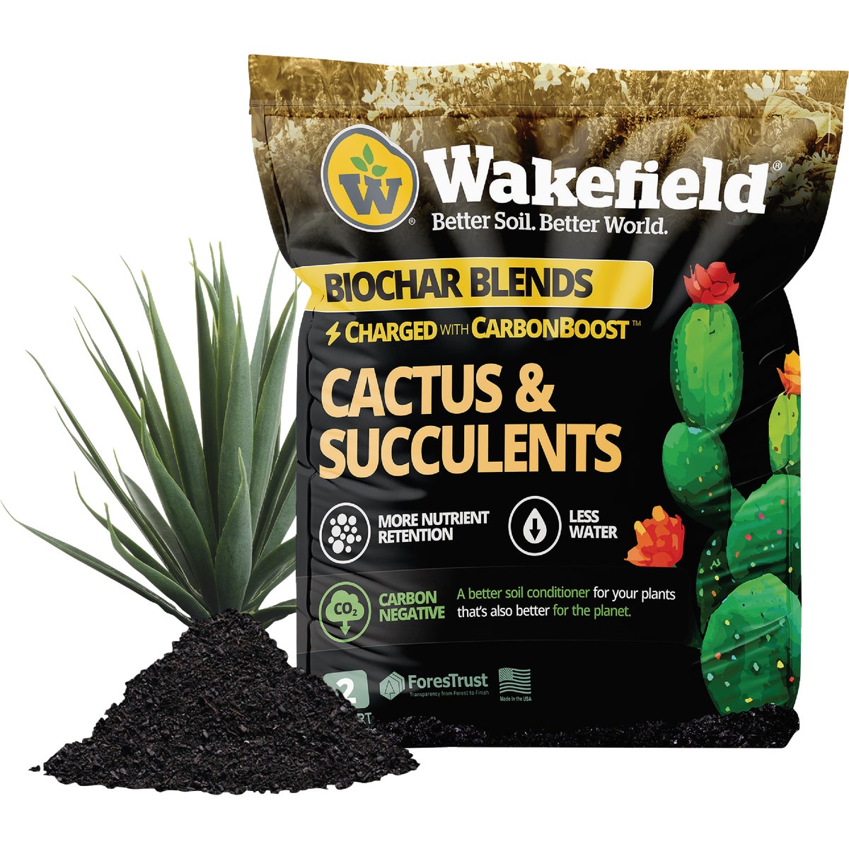 Wakefield Biochar 2 Qt. Cactus & Succulent Soil Mix Image 3