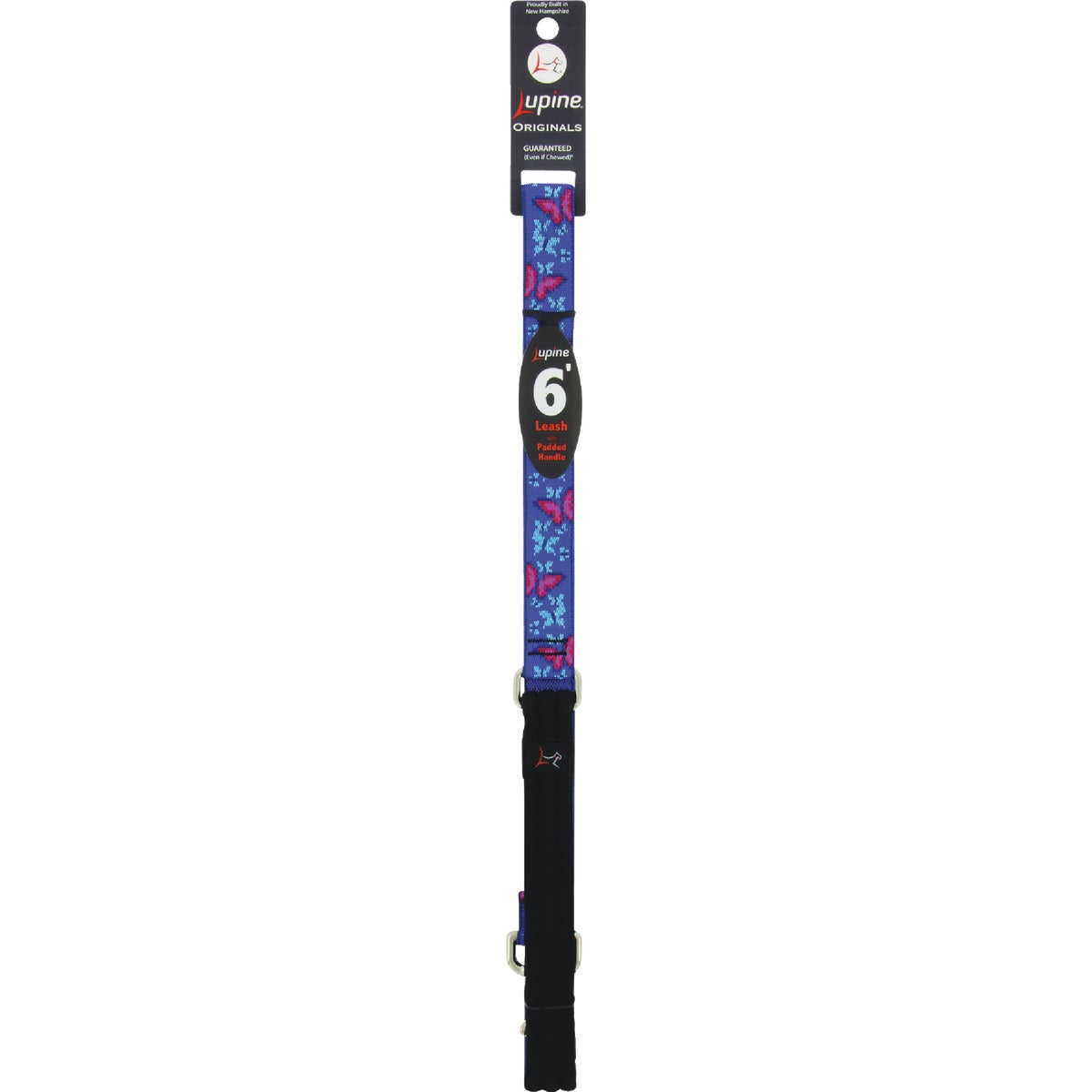 Lupine 1 In. x 6 Ft. Woven Pattern Social Butterfly Dog Leash