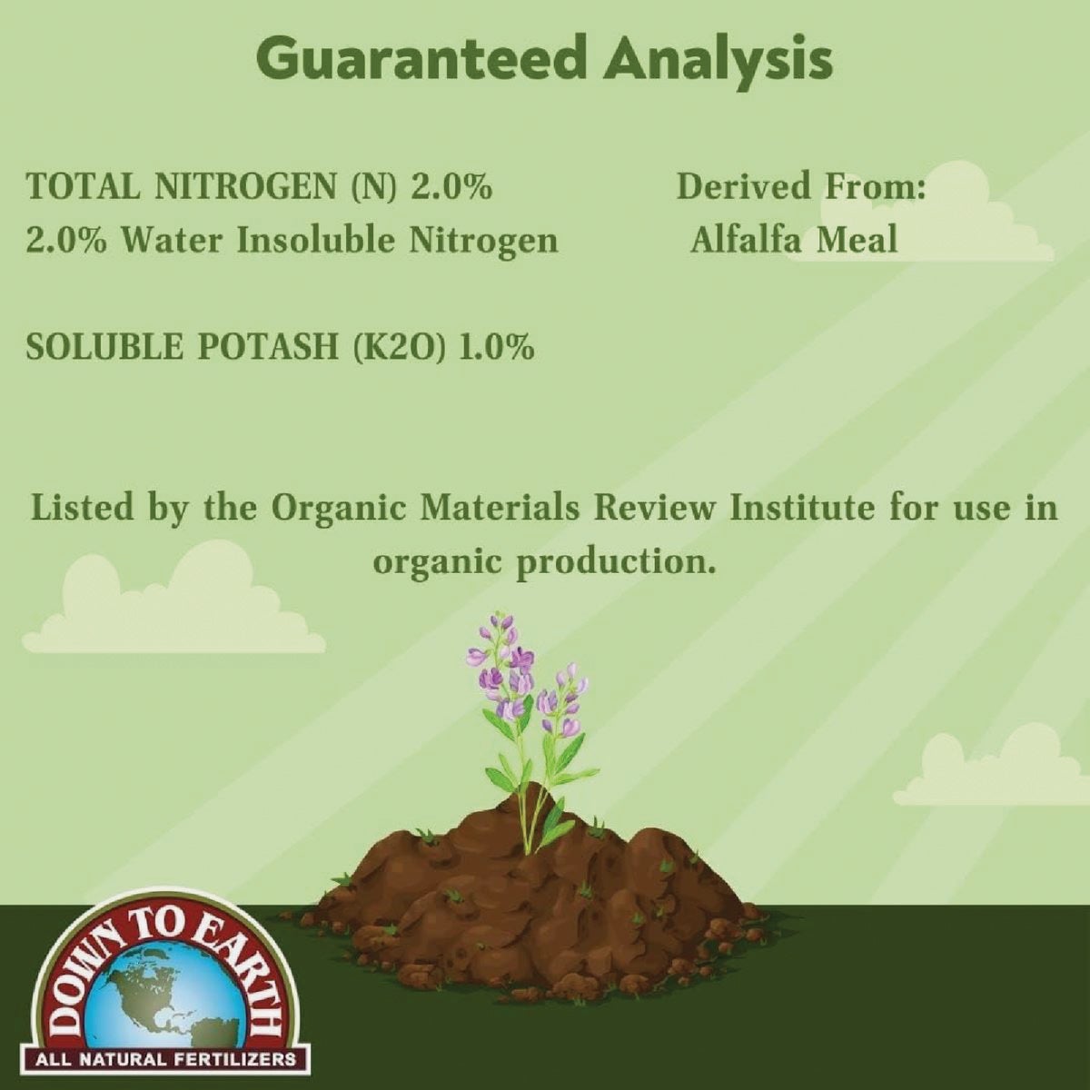 Down To Earth 0.5 Lb. 2-0-1 Alfalfa Meal Image 4