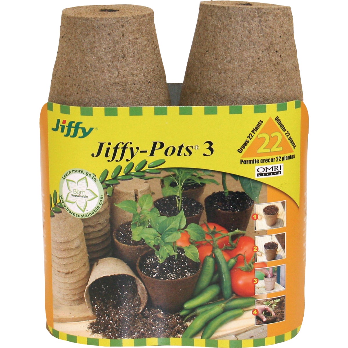 Jiffy 3 In. W. Round Peat Pot (22-Pack)