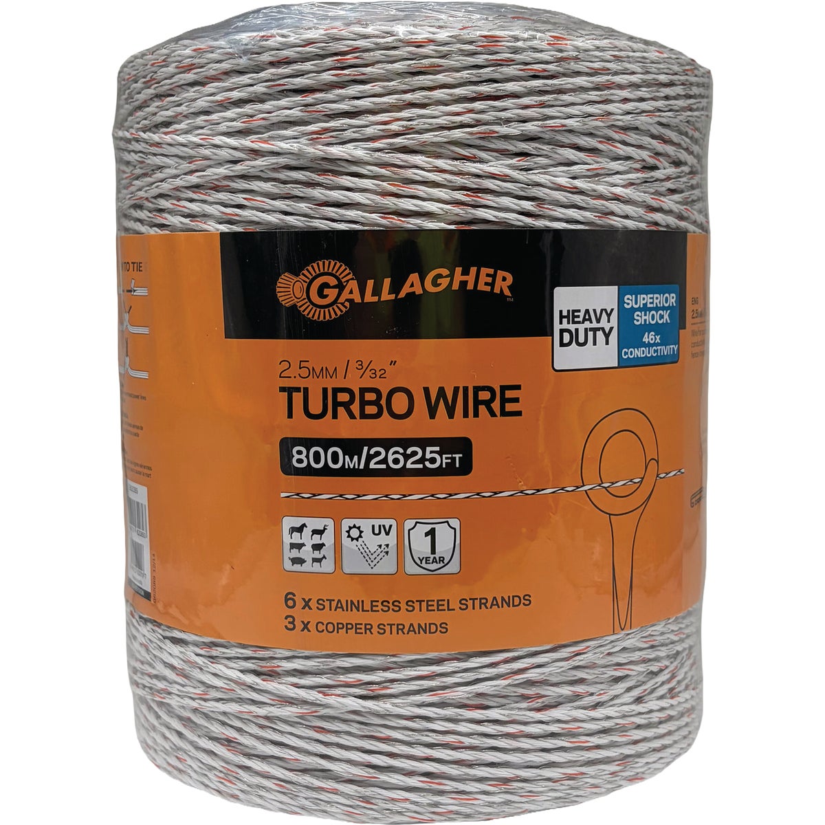 Gallagher 2624 Ft. White Turbo Wire Image 1