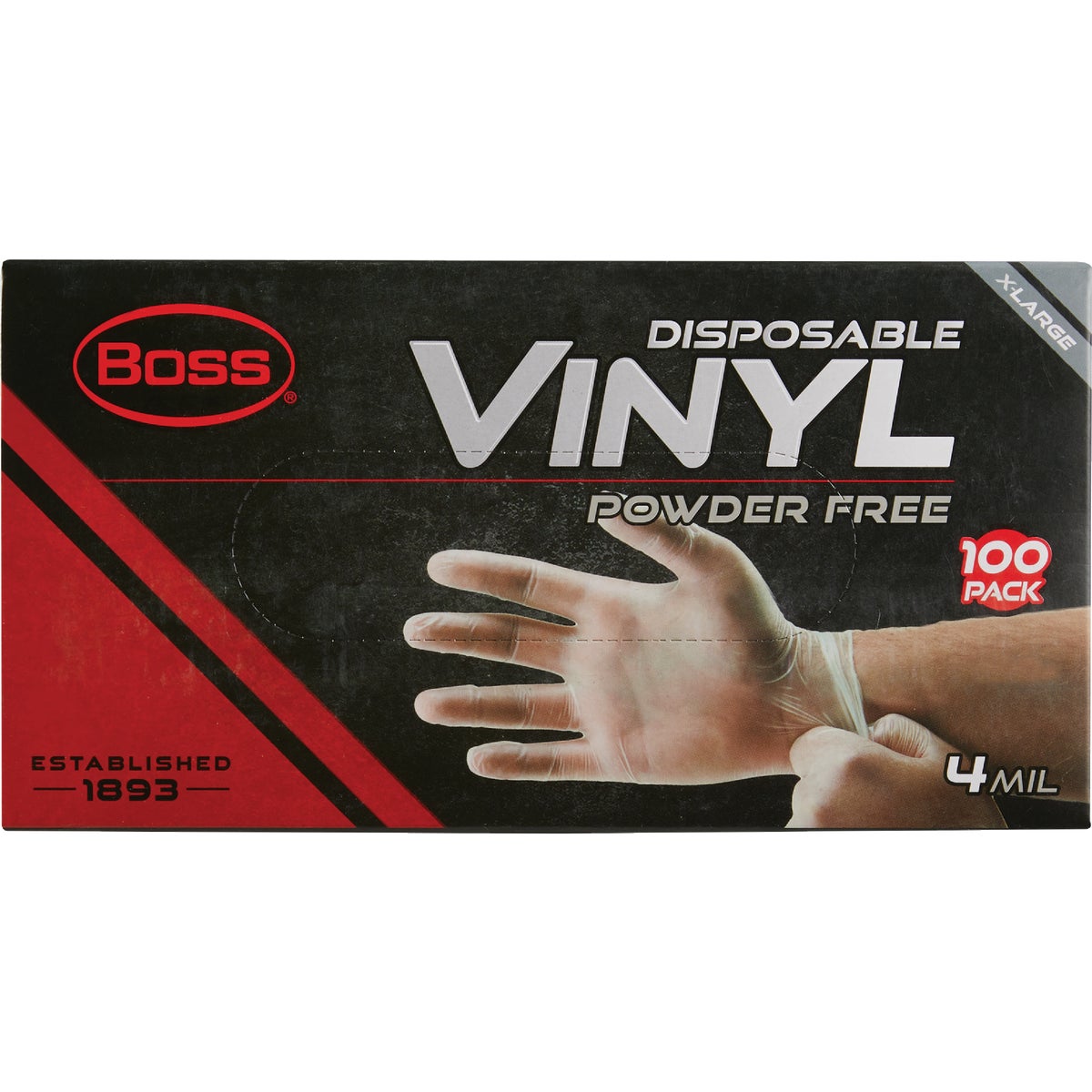 Boss XL Vinyl Disposable Gloves (100-Pack) Image 3