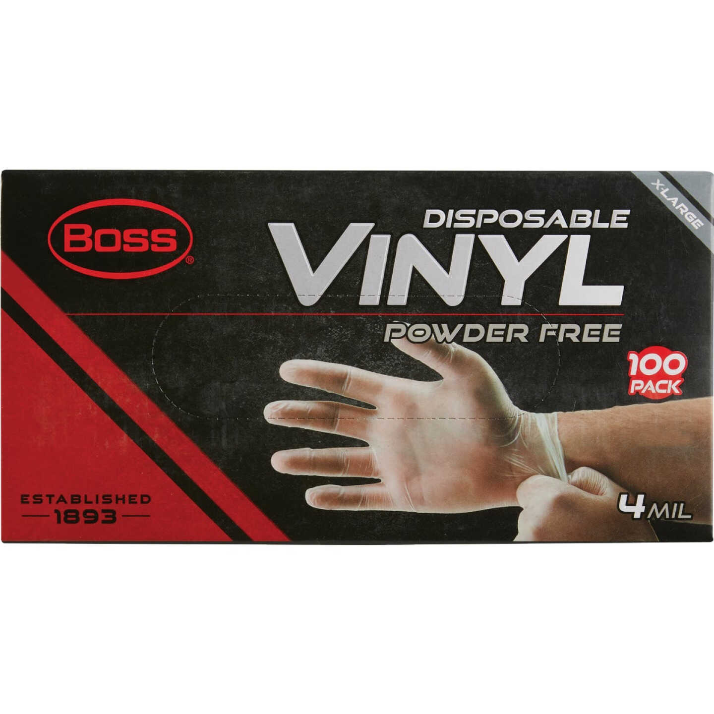 Boss XL Vinyl Disposable Gloves (100-Pack) Image 3