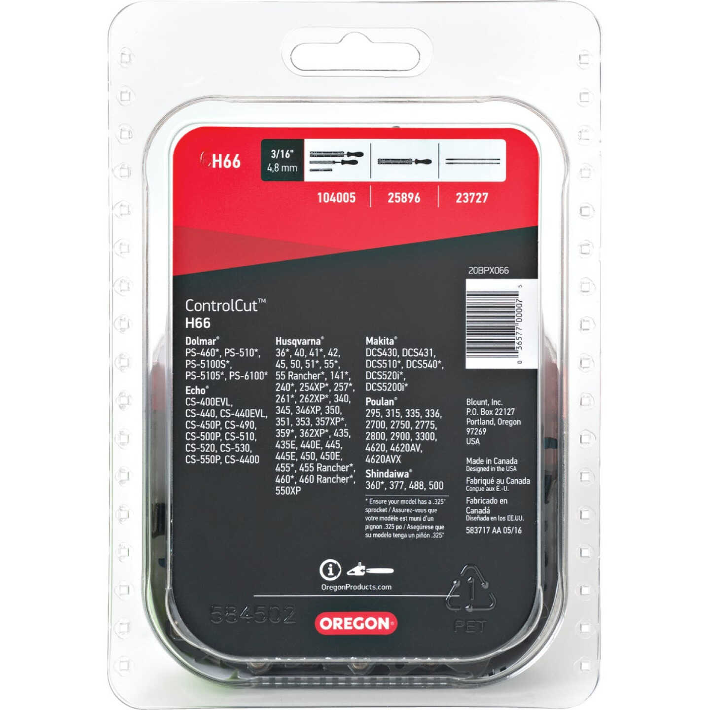 Oregon ControlCut 16 In. 66-Link 0.050 In. ga Chainsaw Chain Image 5
