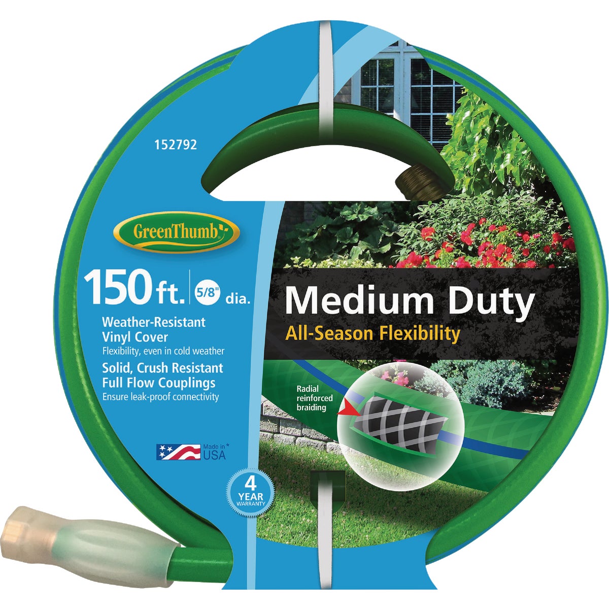 Green Thumb 5/8 In. Dia. x 150 Ft. Medium-Duty Rubber & Vinyl Garden Hose