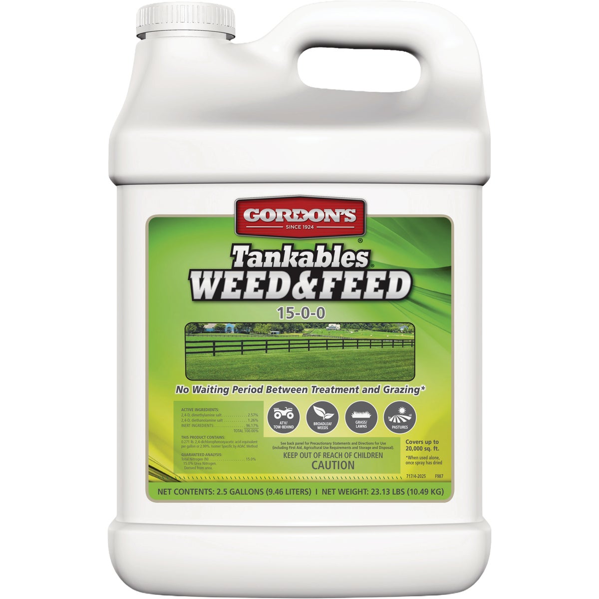 Gordon's Tankables 2.5 Gal. Concentrate 15-0-0 Weed & Feed Fertilizer Image 1