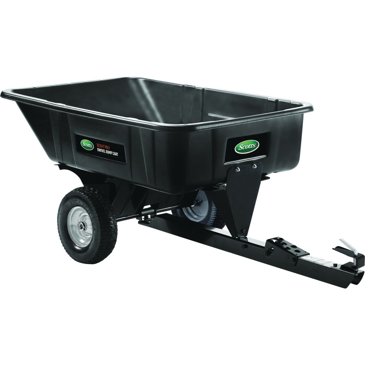 Scotts 10 Cu. Ft. Poly Swivel Tow-Behind Dump Cart