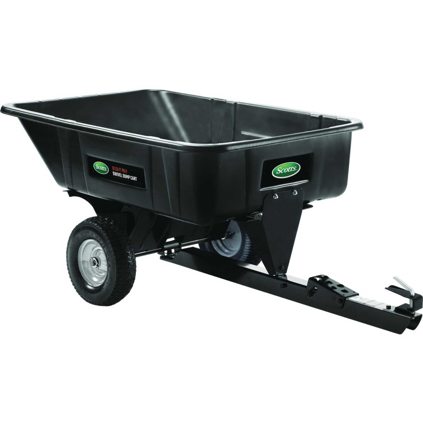 Scotts 10 Cu. Ft. Poly Swivel Tow-Behind Dump Cart Image 1