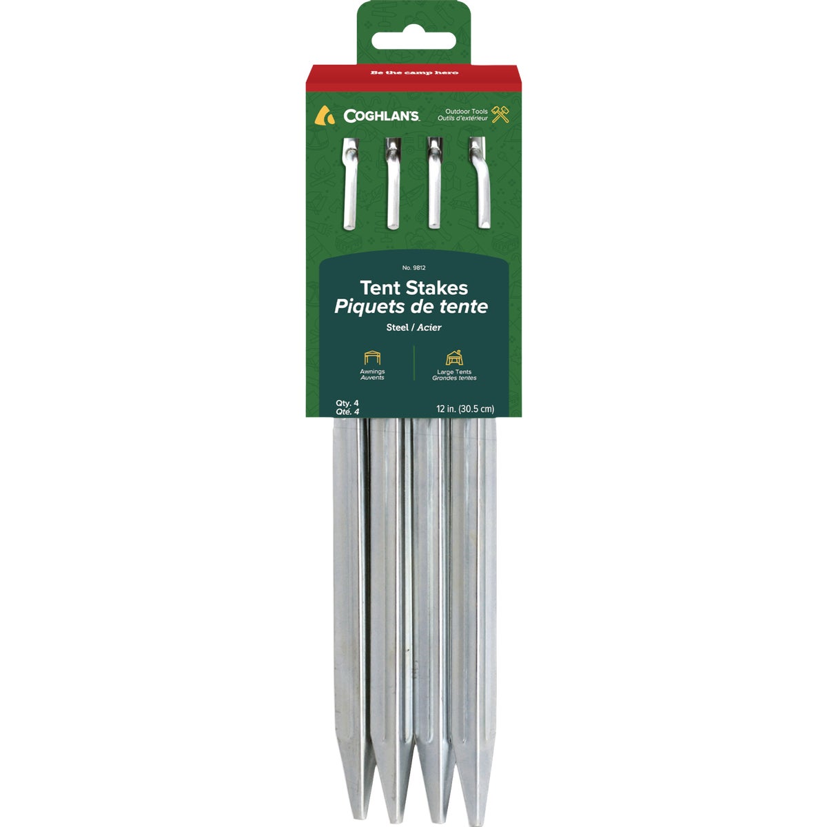 Coghlans 12 In. Steel Tent Stakes (4-Pack)
