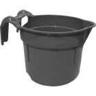 Tuff Stuff 10 Qt. Black Round Over the Fence Feeder Image 1