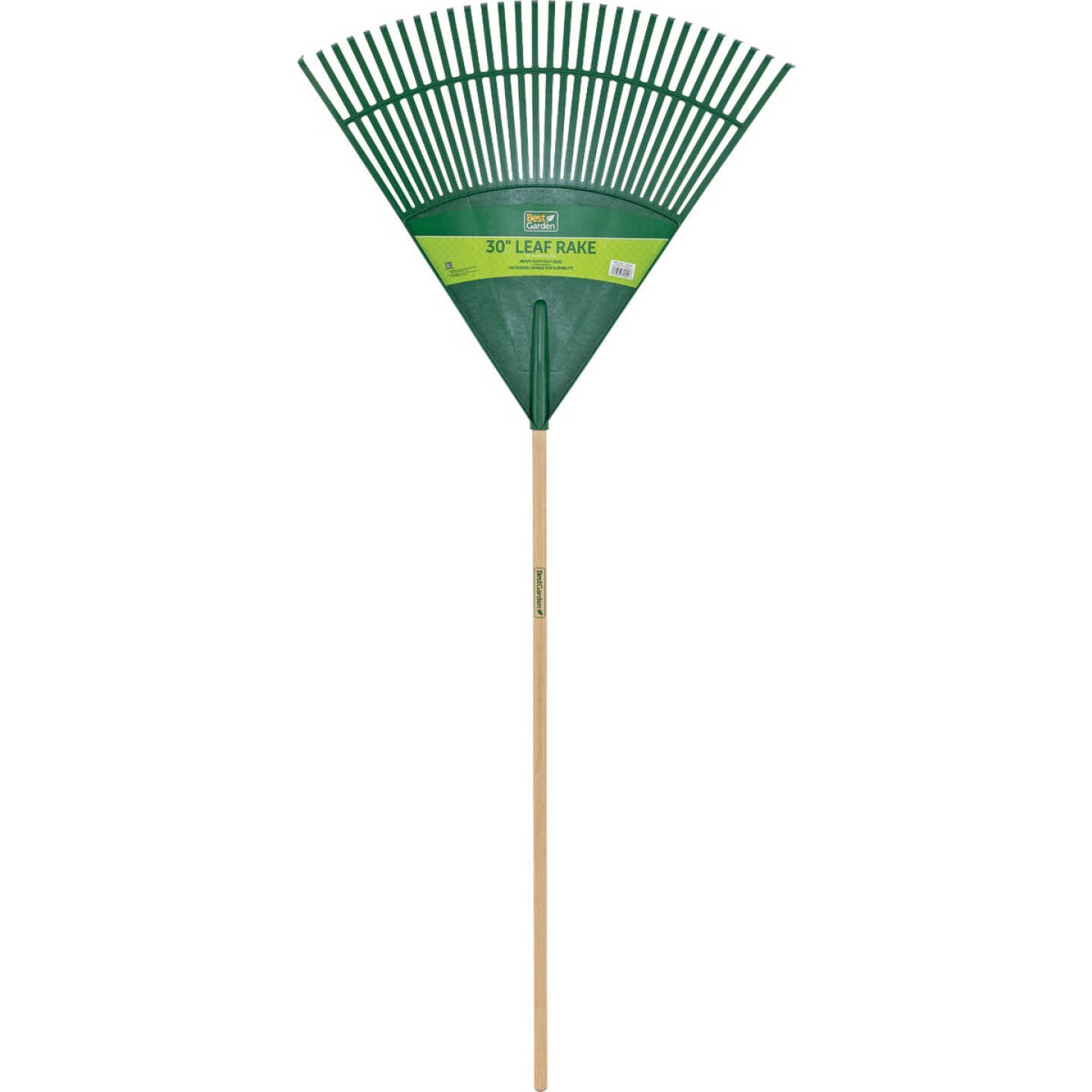 Best Garden 30 In. Poly Leaf Rake with 48 In. Wood Handle (30-Tine) Image 1