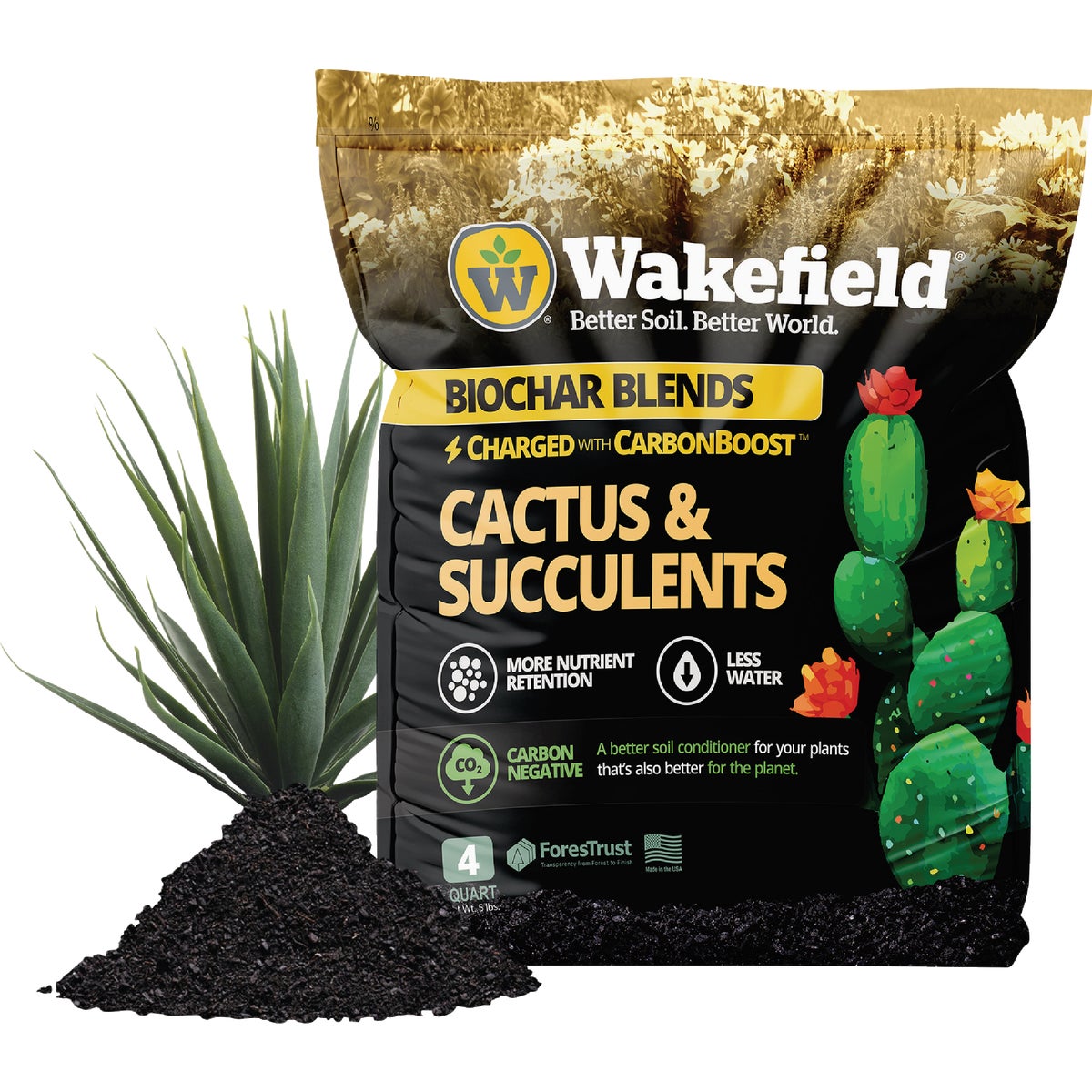 Wakefield Biochar 4 Qt. Cactus & Succulent Soil Mix Image 3