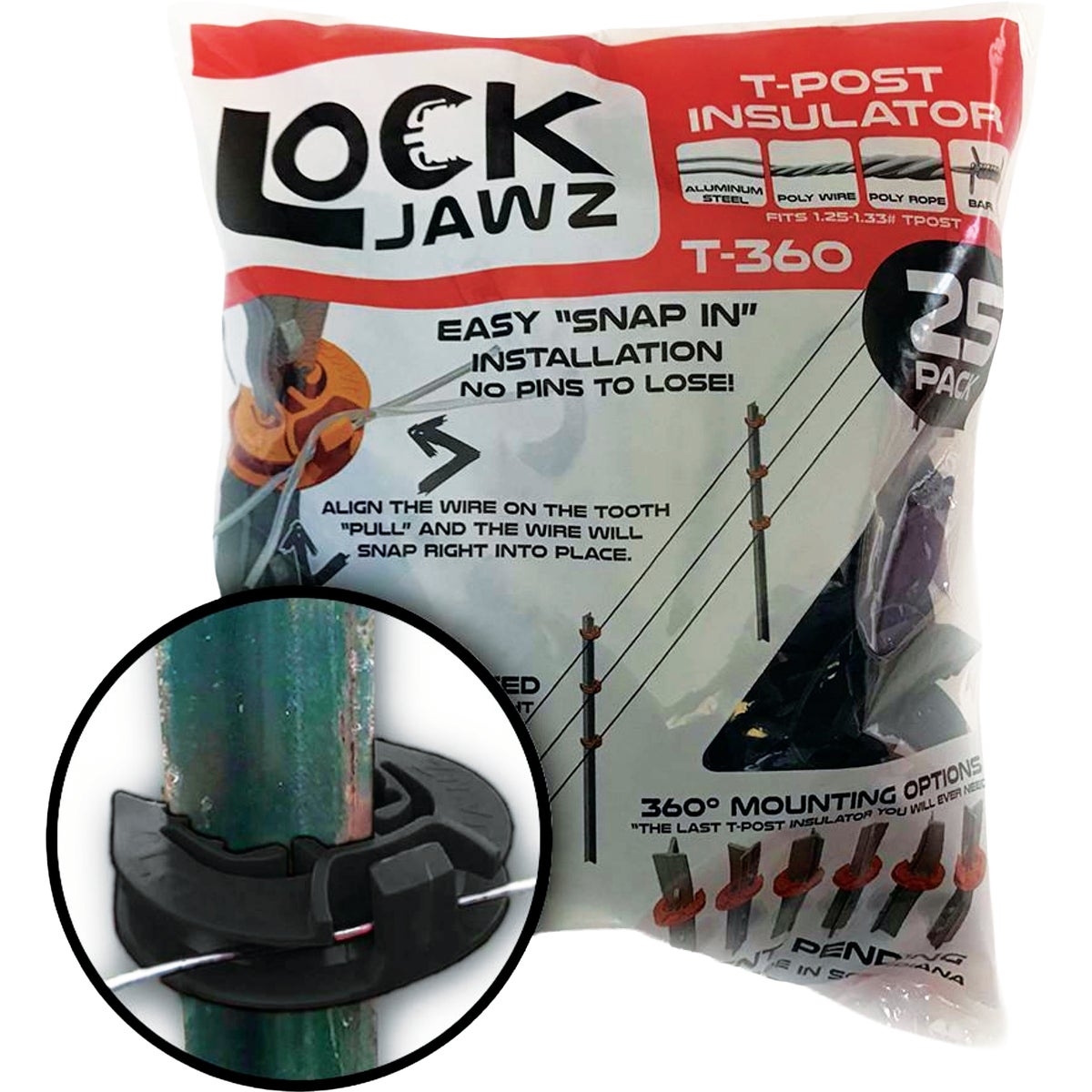 Dare LOCKJAWZ Universal T-Post Insulator (25-Pack) Image 2