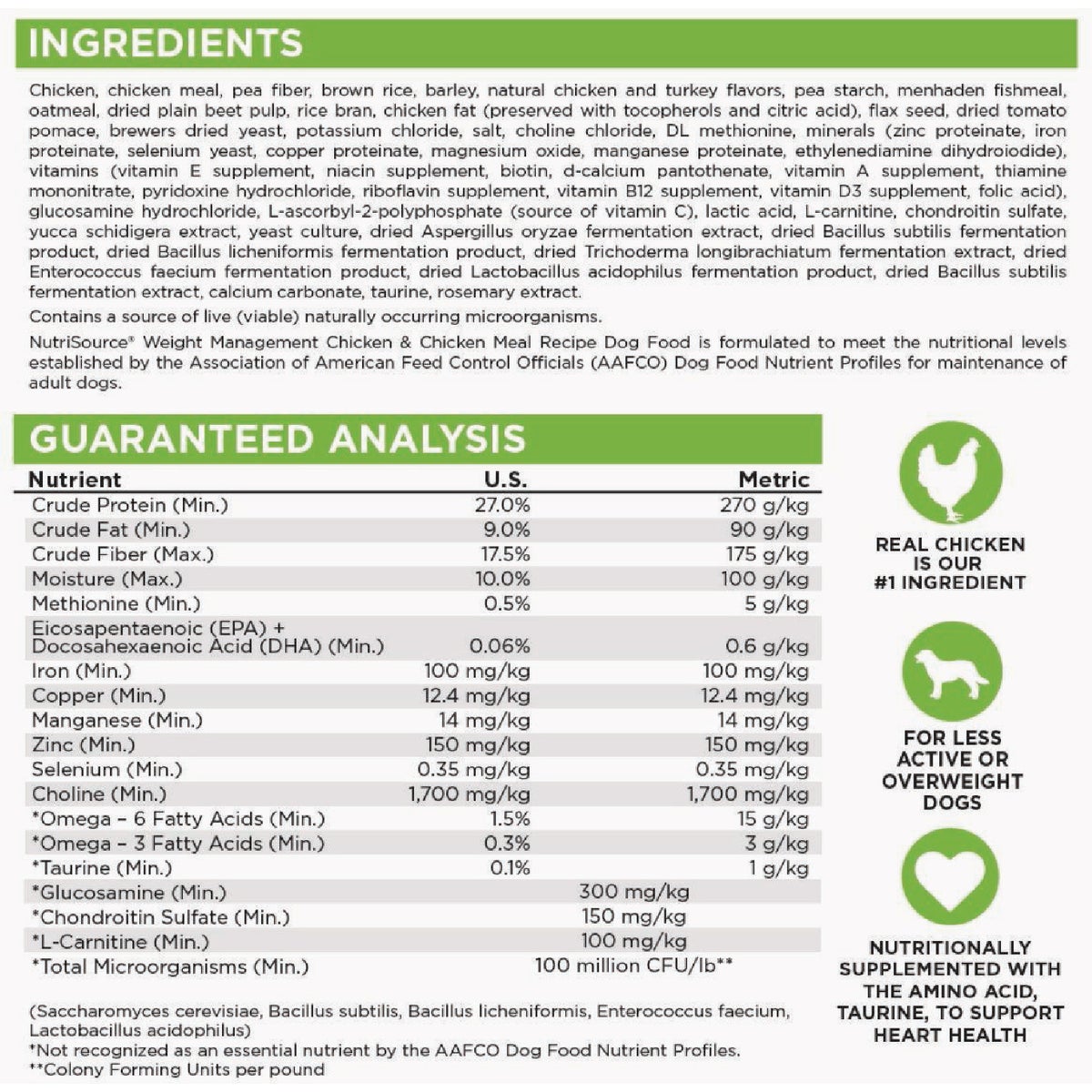 NutriSource 12 Lb. Weight Management Chicken & Chicken Meal Recipe Dog Food Image 4
