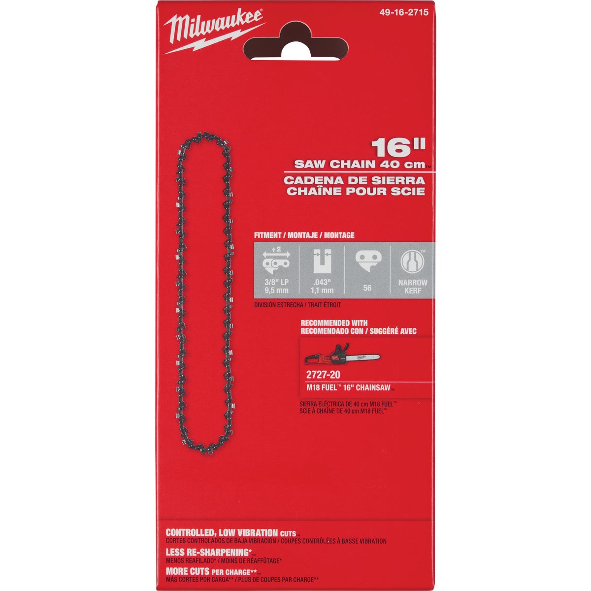 Milwaukee 16 In. 56-Link Chainsaw Chain Image 3