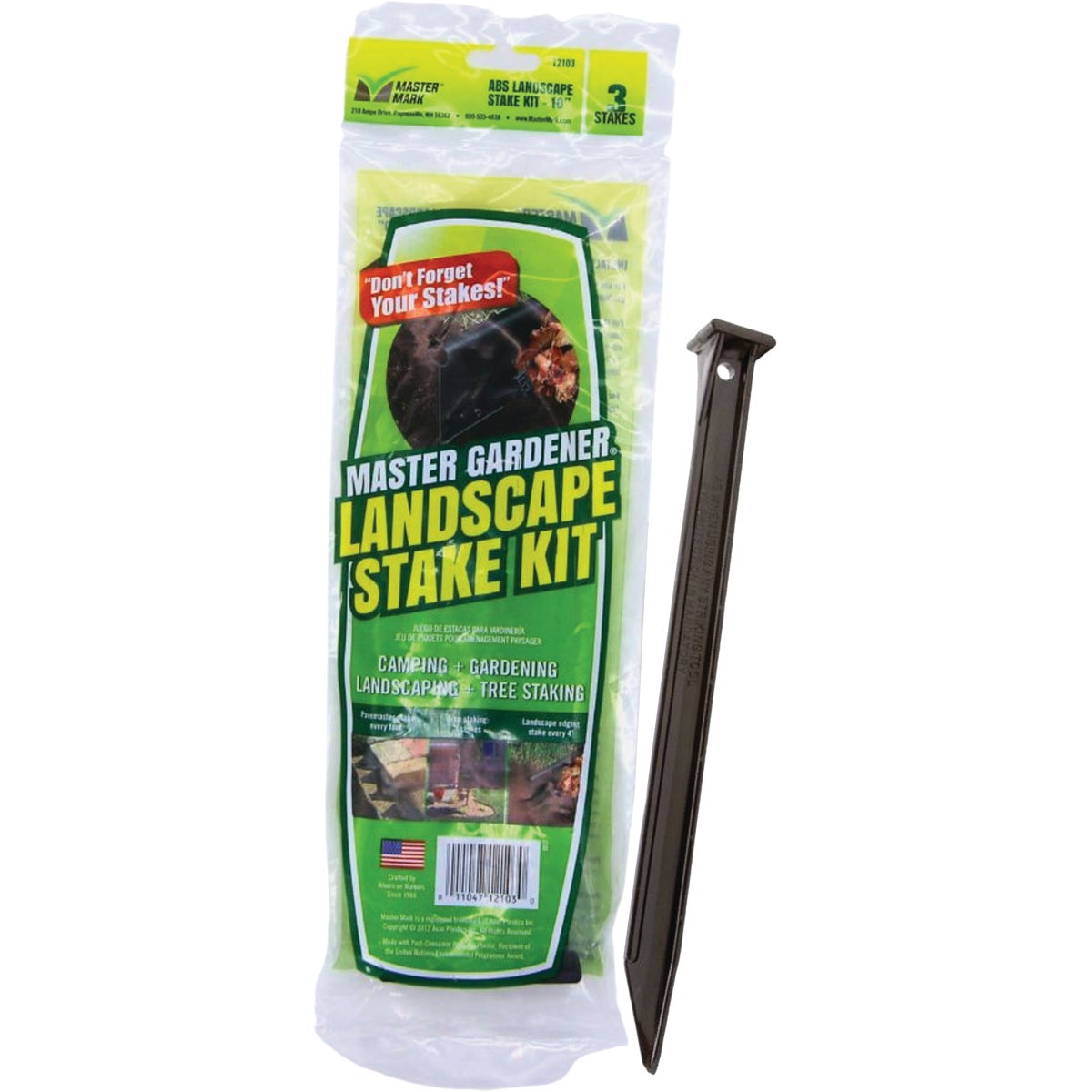Master Mark 10 In. ABS Black Multipurpose Landscape Stakes (3-Pack)