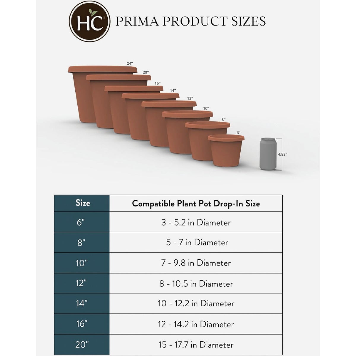 HC Companies 20 In. Warm Gray Classic Planter Image 6