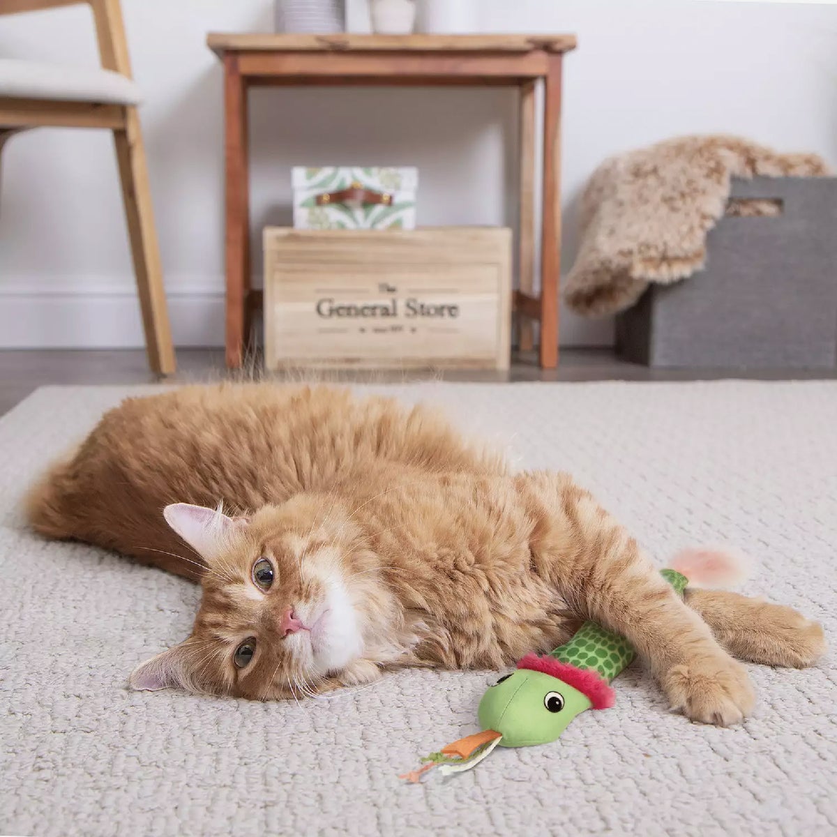 SmartyKat Crinkle Creeper Crinkle Plush Snake Kicker Catnip Cat Toy Image 2