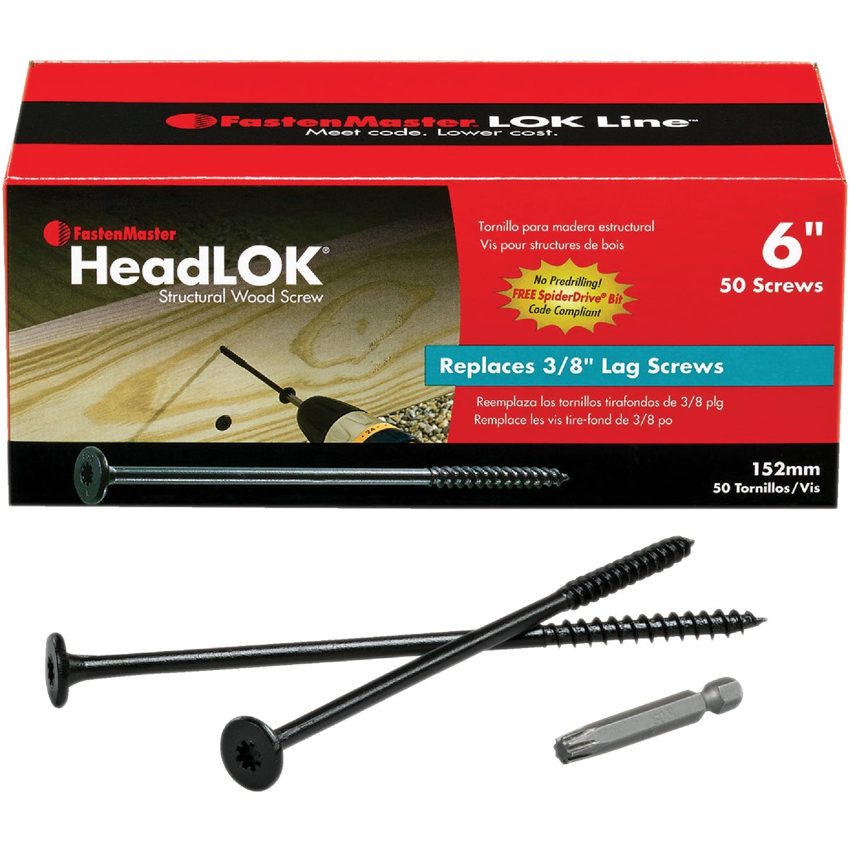 FastenMaster HeadLok 6 In. Structural Wood Screw (50-Count)
