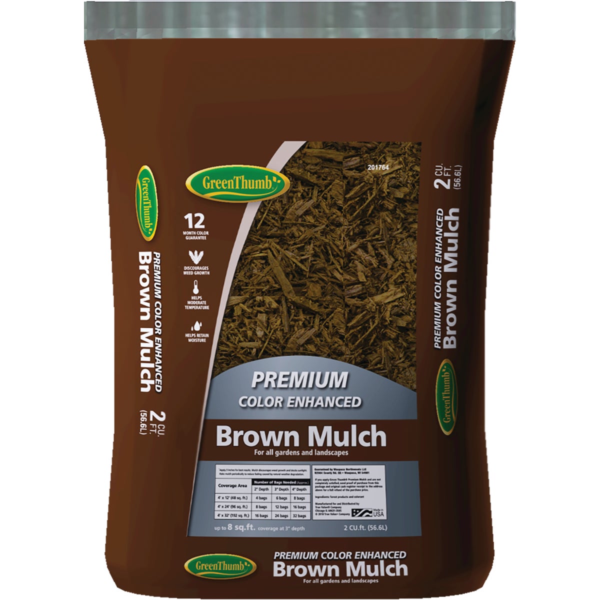 Green Thumb 2 Cu. Ft. Brown Mulch Image 1