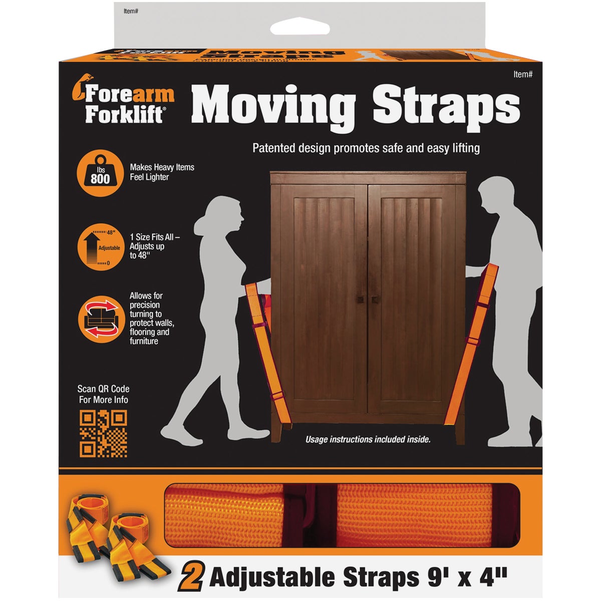 Forearm Forklift 800 Lb. Capacity Moving Straps