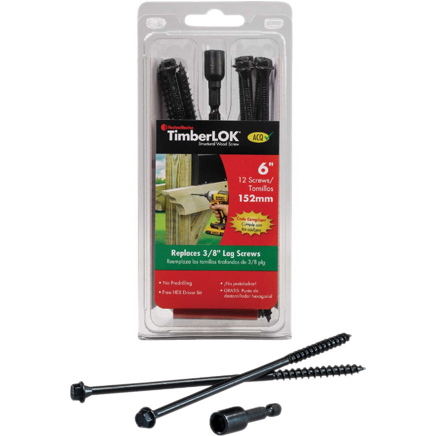 Fastenmaster Timberlok 6 In. Countersunk Hex Washer Structure Screw (12-Count) Image 4