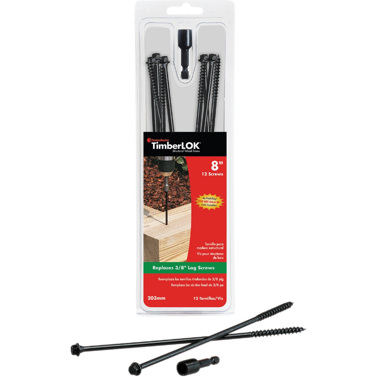 Fastenmaster Timberlok 8 In. Countersunk Hex Washer Structure Screw (12-Count) Image 3