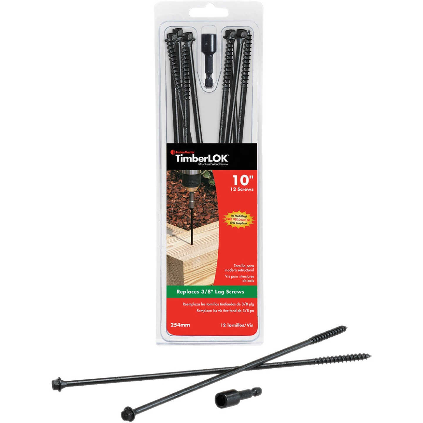 Fastenmaster Timberlok 10 In. Countersunk Hex Washer Structure Screw (12-Count) Image 3