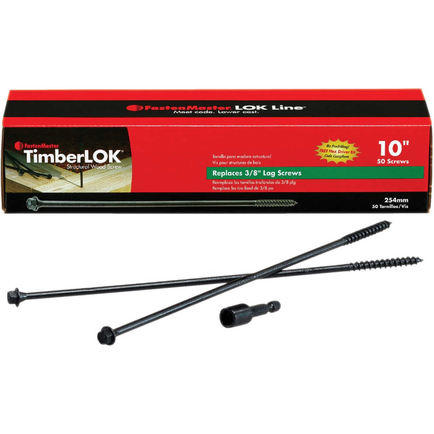 Fastenmaster Timberlok 10 In. Countersunk Hex Washer Structure Screw (50-Count) Image 3