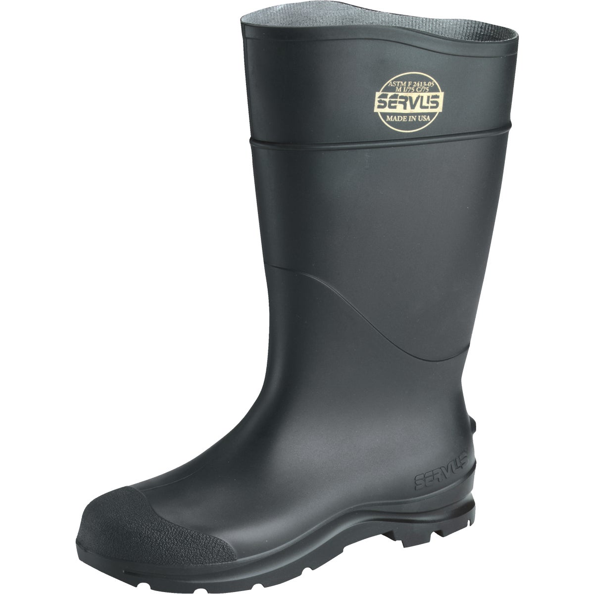 Servus Men's Size 10 Black Steel Toe PVC Rubber Boot