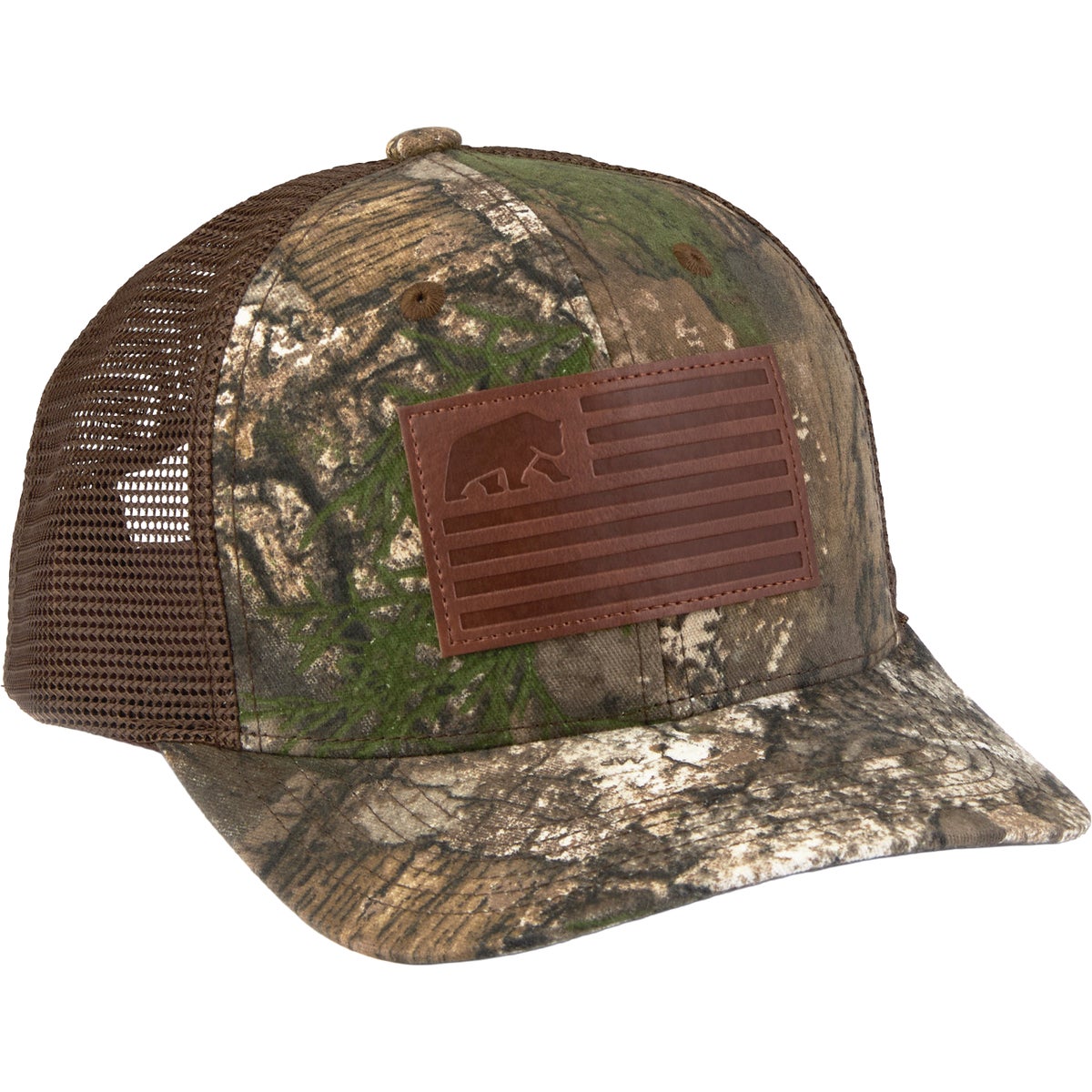 Berne Flag Patch Mesh-Back Camo Cap